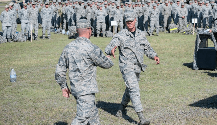 Soldiers Shaking Hands