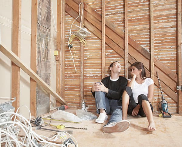 Couple doing renovation